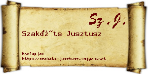 Szakáts Jusztusz névjegykártya